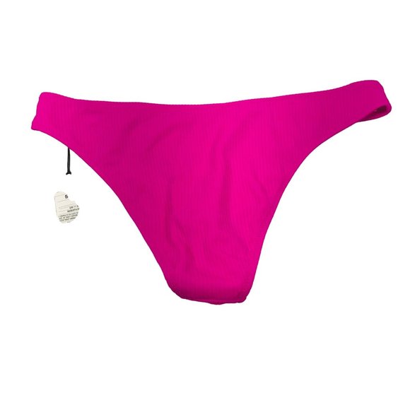 Shade And Shore Women's Size Small 4-6 High Leg Ribbed Bikini Swim Bottom New - Picture 2 of 8